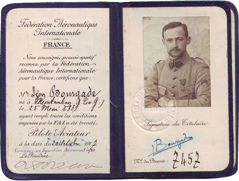 Brevet de pilote aviateur de Léon Bourjade